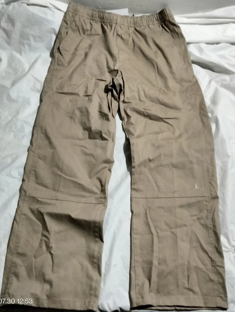 Jordan Men's Pants Size Large Khaki Brown Standard Fit Casual Active HF9329-257